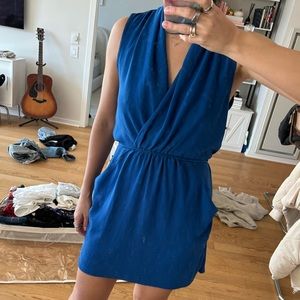 Aritzia Wilfred Royal Blue Mini Dress with Pockets Size Small
